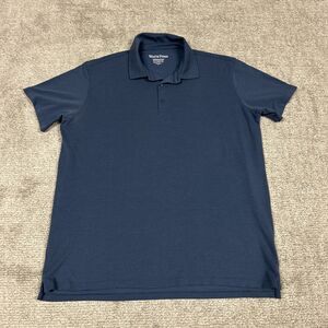 Wool & Prince Polo Shirt Mens XXL Blue Merino Wool Performance Collar Top